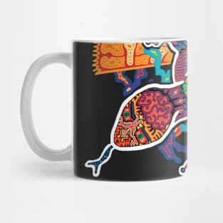 PSYCHEDELIC TRIPPY HORROR VACUI ANIMAL NEWT LIZARD WITH SUN AND CLOUDS - full colour Mug